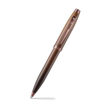 Imagem de Sheaffer Caneta esferográfica marrom fosco 100 9374 Edição Café com compromissos PVD marrom real e ponto branco de excelência
