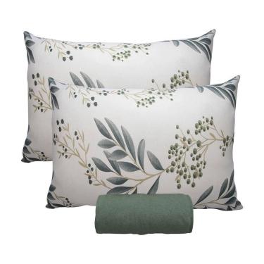 Imagem de Jogo De Cama Queen Portallar Malha 100% Algodão Madrid 3 Peças Verde