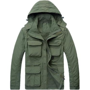 Imagem de Jaquetas Táticas Masculinas De Secagem Rápida 2 Em 1 à Prova D'água Com Vários Bolsos Casacos Militares Com Capuz, Army EN8, M