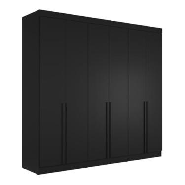 Imagem de Guarda-Roupa Lazzaro Casal Grande 6 Portas 4 Gavetas Quarto (Preto Fosco)