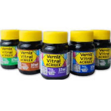 Imagem de Verniz vitral acrilex frasco 37 ml, AZUL-DA PRUSSIA