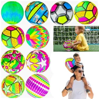 Imagem de Kit 10 Bolas de Vinil Infantil, 24 cm, Coloridas Sortidas, para Brincadeiras ao Ar Livre
