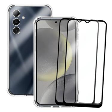 Imagem de Kit 2 Películas Para S24 Plus + Capa Capinha Compatível Samsung Galaxy Vidro 3d Anti Impacto