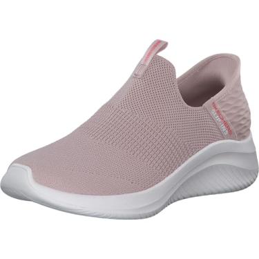 Imagem de Skechers Tênis feminino Hands Free Ultra Flex 3.0 Cozy Streak, Acabamento de malha rosa, 9