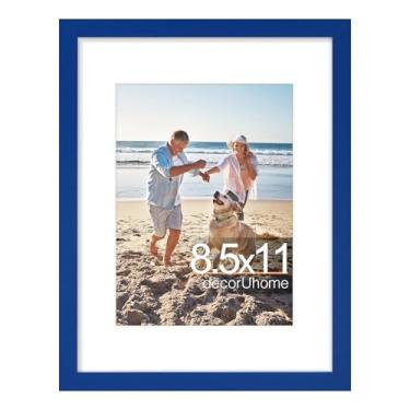 Imagem de decorUhome Moldura de 21 x 28 cm, exiba imagens 15 x 20 com tapete ou 21 x 28 sem tapete, moldura de certificado de exibição de parede e mesa, azul royal, 1 pacote