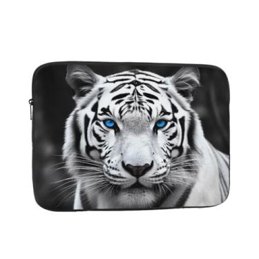 Imagem de Capa para laptop com olhos azuis tigre bolsa de transporte para computador 12 polegadas capa protetora para notebook