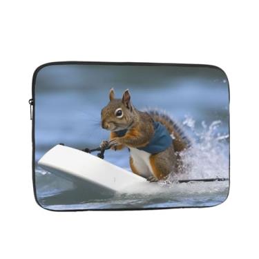 Imagem de Capa protetora para notebook de esquilo aquático de 38.1 cm à prova de choque, resistente à água, bolsa para computador, bolsa portátil para laptop, para homens e mulheres
