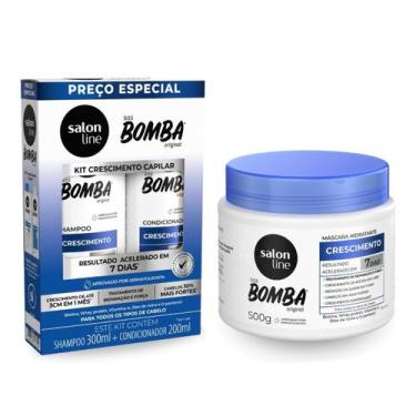 Imagem de Kit Shampoo + Condicionador + Máscara Sos Bomba, Salon Line