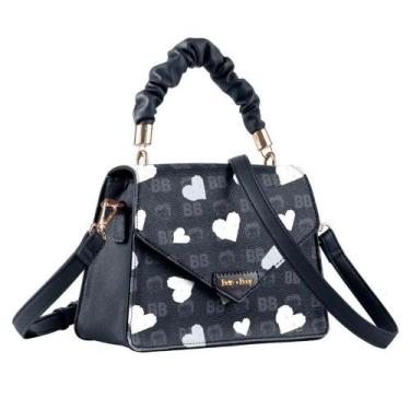 Imagem de Bolsa Mini Baú Betty Boop Preto E Coração Branco - Semax