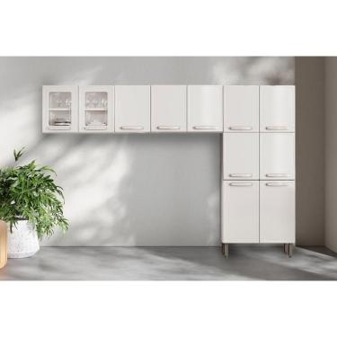 Imagem de Kit de Cozinha Modulada 3 Peças Evidence (2 Armários + 1 Paneleiro) CPT52 Branco - Bertolini