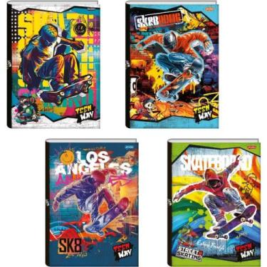 Imagem de Caderno Brochura 1/4 Capa Dura Teen WAY 96 Folhas - Pacote com 5 - Jan