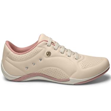 Imagem de Tênis Casual Feminino Kolosh Bege Com Strass Confortável Leve Antiderrapante C1286A