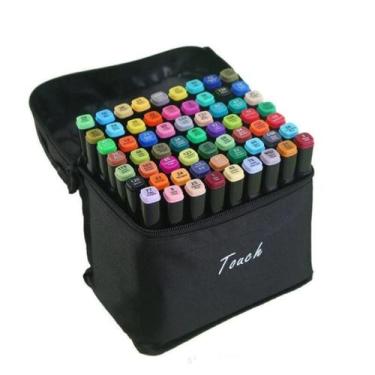 Imagem de Kit Canetinhas Coloridas Pontas Duplas Coloridas com 48 Cores