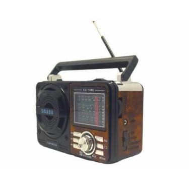 Imagem de Rádio Retrô Portátil Bluetooth Com Lanterna El-1301 - Eletromex, Marro