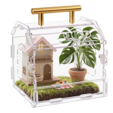 Imagem de Gabinete de aranha de acrílico magnético – habitat à prova de fuga de 13 x 11 cm com porta de um toque para aranhas saltadoras, tarântulas, escorpiões, lagartixas e pequenos répteis