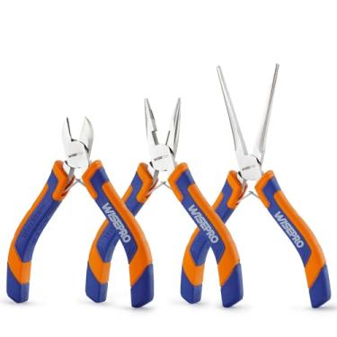 Imagem de WISEPRO Conjunto de 3 peças de mini alicates, kit de alicates de joias com nariz agulha, nariz diagonal e longo, ferramenta de alicate pequeno para fabricação de joias, artesanato DIY, miçangas e