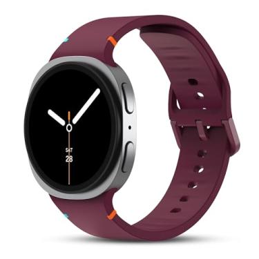 Imagem de Pulseira esportiva de substituição de silicone macio compatível com Samsung Galaxy Watch 8 de 40 mm e 44 mm/Galaxy Watch 8 Classic de 46 mm e mulheres
