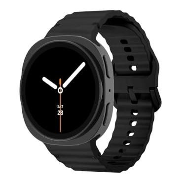 Imagem de Pulseiras de silicone esportivas compatíveis com Samsung Galaxy Watch 8 de 40 mm e 44 mm/8 Classic de 46 mm e mulheres, macia à prova d'água sem lacunas para Samsung Galaxy Watch 8 Classic de 46 mm/8