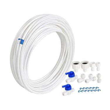 Imagem de AFXGUSD Kit de linha de água para refrigerador com purificador de água de saída de 1/4 e conector de filtro para refrigerador PE, Style a