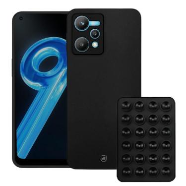 Imagem de Kit Capa Case Capinha Silicon Veloz Para Realme 9 5g + Ventosa - Preta - Gshield