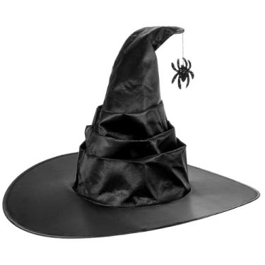 Imagem de Grevosea Chapéu de bruxa para mulheres, fantasia de Halloween, chapéus de bruxa pretos com franjas penduradas, acessórios de cosplay para fantasia, Estilo regular, tamanho �nico