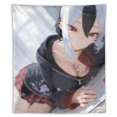 Imagem de LIEGBMEU Tapeçaria sexy de anime menina 127 x 152 cm arte de colcha de parede decoração de tapeçaria caprichosa AF111