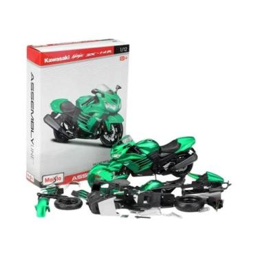 Imagem de 1:12 Escala Kawasaki H2r Diy Corrida Motocicleta Modelo De Liga Brinqu