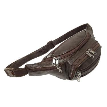 Imagem de Pochete De Couro Grande Espaçosa Resistente