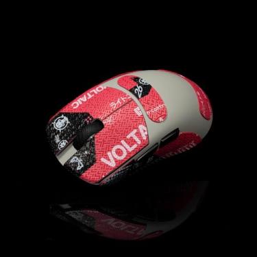 Imagem de Hokeyio Fita adesiva para Lamzu Maya X - antiderrapante, controle aprimorado, resistência ao suor, melhora a aderência FPS para jogos e proteção do mouse [pré-corte] Blood X