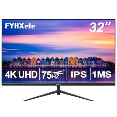 Imagem de Monitor de computador de 32 polegadas 4K UHD 3840 * 2160 75hz 1MS, monitor IPS para design, jogos casuais, trabalho, monitor de bisel ultrafino compatível com sincronização adaptativa, 100% sRGB, HDR