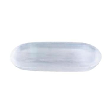 Imagem de oshhni Prato de carregamento de selenita, tigela de selenita, decoração para sala de presentes, organizador de joias, estação de carregamento de cristal, 15 Cm X 7 Cm