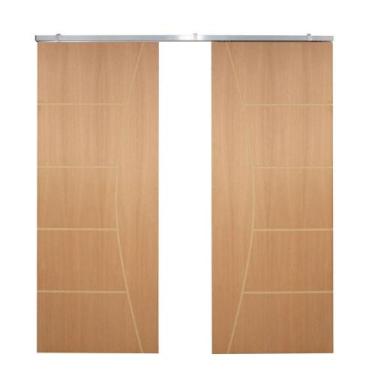 Imagem de Porta Dupla De Correr P/ Verniz Frisada F10 - 210x160 - Vanin