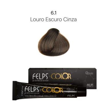 Imagem de Coloração Profissional Felps Color Louro Escuro Cinza 6.1 - 60g