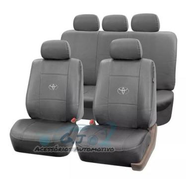 Imagem de capa de banco 100% em couro cinza para Hilux 2010 - gj acc