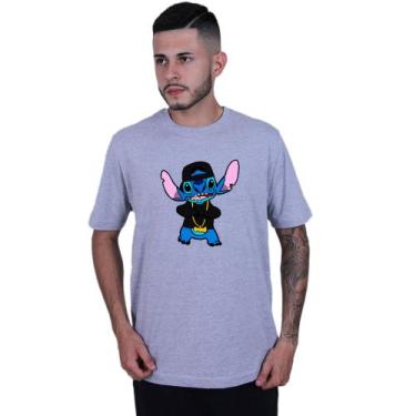 Imagem de Camiseta Unissex Lilo Stitch Gangster - Lafre, Cinza, G