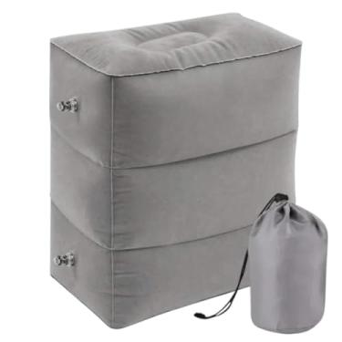 Imagem de Almofada Inflável Apoio Viagem Avião Ônibus Leito Ajustável Descanso Pés e Pernas Transportável