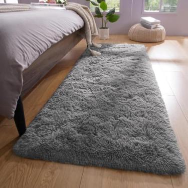 Imagem de Tapete Passadeira 1,00 x 0,60 Corredor Quarto Sala Beira de Cama Felpudo Peludo(Cinza)