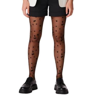 Imagem de Meia calça fio 15 coração Loba, P, Preto