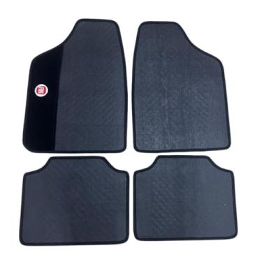 Imagem de Jogo de Tapete Borracha Automotivo Universal Fiat Uno Mile Way Argo Palio Fire Attractive Strada Working Trekking Toro Siena Mobi Idea Doblo 4 Peças Bordado