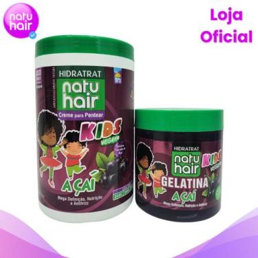 Imagem de Kit Creme para pentear 1kg + Gelatina 550g Natuhair Açaí - Natuhair Co