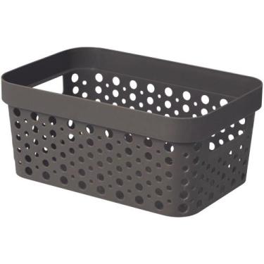 Imagem de Cesto Organizador Trama Rattan s/Tampa 4,5L Multiuso Plástico - Usual 