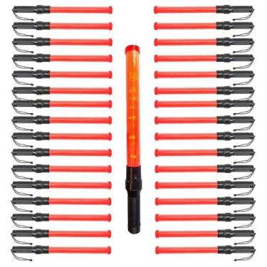 Imagem de Bastao Sinalizador Kit 34 Unidades Fluorescente Transito Manobrista Ob