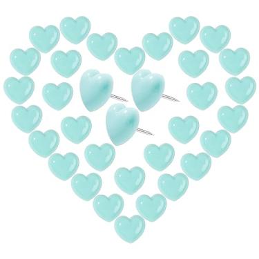 Imagem de VAPKER Alfinetes de pressão de coração de amor, 150 peças, baby-blue, pinos de desenho, lindos pinos decorativos de plástico com tachas de mapa de ponta de aço para fotos de parede