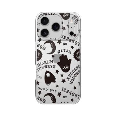 Imagem de Blingy's Capa para celular, capa protetora transparente de TPU transparente e assustadora Oujia Witchcraft 6,3 polegadas (padrão Ouija, i17 Pro)