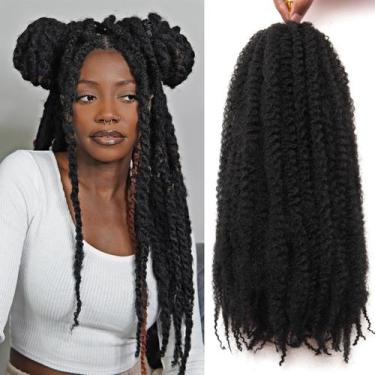 Imagem de Marley Twist Braiding Hair QRHSUKA 60 cm 8 pacotes de 480 g 1B