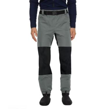 Imagem de FANGBLUE Calças Waders de pesca resistentes ao desgaste para homens e mulheres com meia de neoprene para pesca com pés e cintura com bolsos para pesca com mosca, caça, caiaque (2GG)