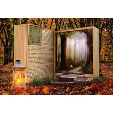 Imagem de Baocicco 2,1 x 1,5 m Conto de fadas World Backdrop Wonderland Storybook Fairyland Enchanted Forest Photo Background Bedtime Story Tea Party Once Upon A Time Party Baby Shower Birthday Toddlers Retrato