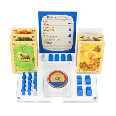 Imagem de 4PCS Acrylic Game Pieces Holder, Pieces Organizer, Resource Card Holder Compatible with Catan Settlers Board Game