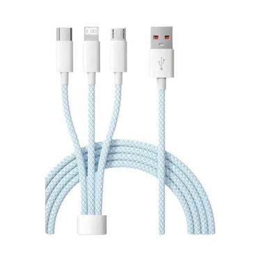Imagem de Cabo De Carregamento Rápido 66W 3 Em 1 6A Micro USB Tipo C Cabo De Dad