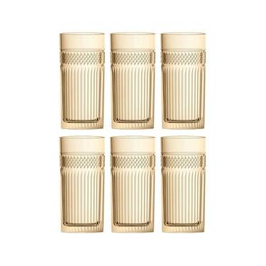 Imagem de Conjunto de Copos Alto L`Hermitage Palace em Vidro Âmbar Luster 360ml - 6 Peças